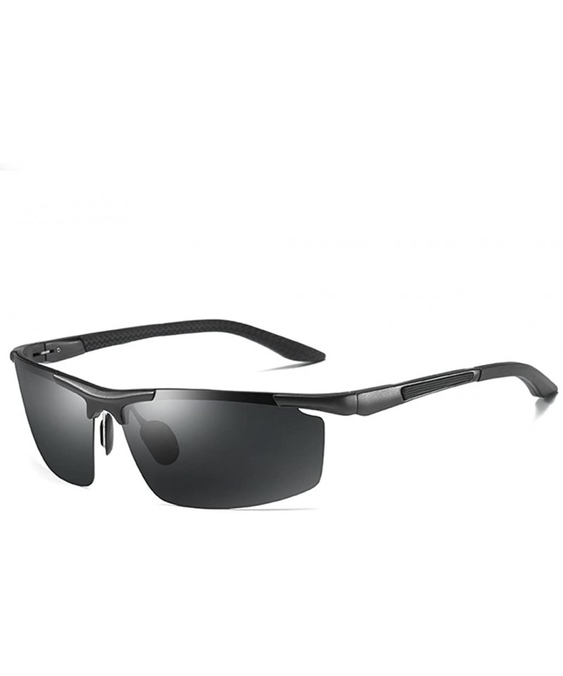 Rimless Wrap-Around Sport Sunglasses for Men with 71mm Semi Rimless Lens Polarized Sun Glasses LM003 - CA18DNNTWOG $21.90