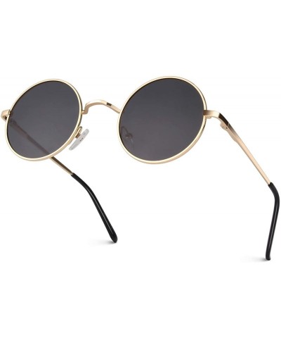 Oval Classic Semi Rimless Half Frame Polarized Sunglasses for Men Women UV400 - 4 L Gold Frame/Grey Lens - CR18N9HRZ78 $23.01