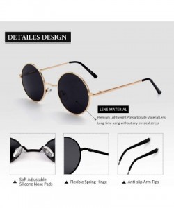 Oval Classic Semi Rimless Half Frame Polarized Sunglasses for Men Women UV400 - 4 L Gold Frame/Grey Lens - CR18N9HRZ78 $14.30