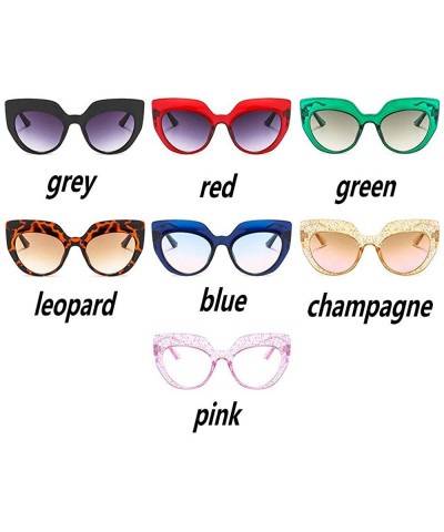 Square 2019 new cat glasses trend ladies retro brand designer square sunglasses UV400 - Red - CP18T7N0YA2 $16.31