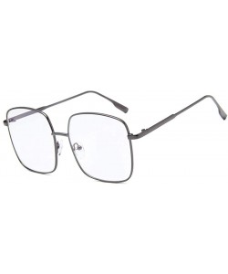 Rectangular Unisex vintage clear frame Beatles Retro Sixties Style Rectangular Metal Glasses - Color 3 - CV18MDL2UCK $9.73