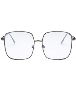 Rectangular Unisex vintage clear frame Beatles Retro Sixties Style Rectangular Metal Glasses - Color 3 - CV18MDL2UCK $9.73