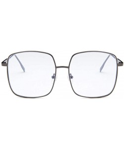 Rectangular Unisex vintage clear frame Beatles Retro Sixties Style Rectangular Metal Glasses - Color 3 - CV18MDL2UCK $9.73