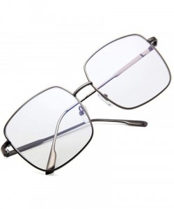 Rectangular Unisex vintage clear frame Beatles Retro Sixties Style Rectangular Metal Glasses - Color 3 - CV18MDL2UCK $9.73