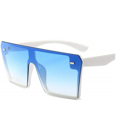 Oversized Oversized Square Sunglasses Women Luxury Fashion Flat Top Clear Lens One Piece Men Gafas Shade Mirror UV400 - 6 - C...