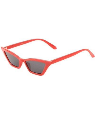 Cat Eye Retro Diagonal Top Sharp Cat Eye Sunglasses - Red - CK198DXDXOM $26.20