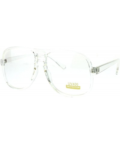 Oversized Nerdy Oversize Clear Frame Plastic Racer Pilot Eye Glasses - CO17YDDEUD0 $18.97