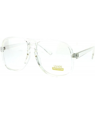 Oversized Nerdy Oversize Clear Frame Plastic Racer Pilot Eye Glasses - CO17YDDEUD0 $22.08