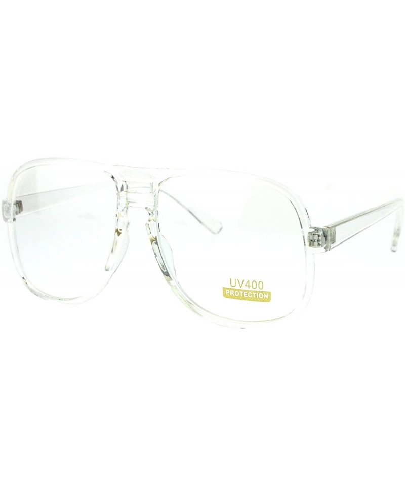 Oversized Nerdy Oversize Clear Frame Plastic Racer Pilot Eye Glasses - CO17YDDEUD0 $10.13