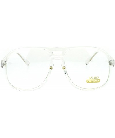 Oversized Nerdy Oversize Clear Frame Plastic Racer Pilot Eye Glasses - CO17YDDEUD0 $10.13