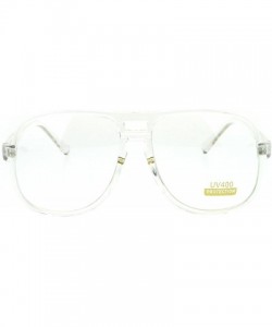 Oversized Nerdy Oversize Clear Frame Plastic Racer Pilot Eye Glasses - CO17YDDEUD0 $10.13