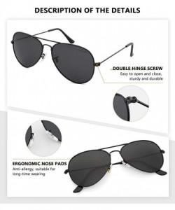 Rimless Classic Polarized Aviator Sunglasses UV Mirrored Lens Metal Retro Shades - Black Grey Lens/Black Frame - CU196N29NDG ...