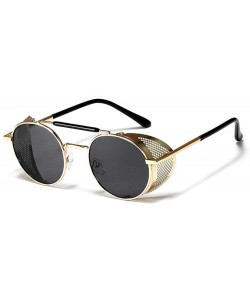 Oval European and American steampunk glasses bright men's sunglasses retro sunglasses frog mirror - CD190MM9N8O $30.76