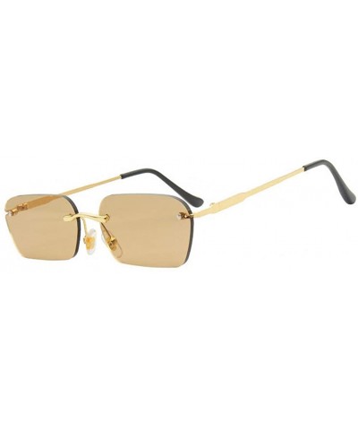 Goggle Red Black Rimless Sunglasses Women Vintage Small Narrow Sun Glasses Female Designer Retro Shades UV400 - 2 - C818Y7E4K...