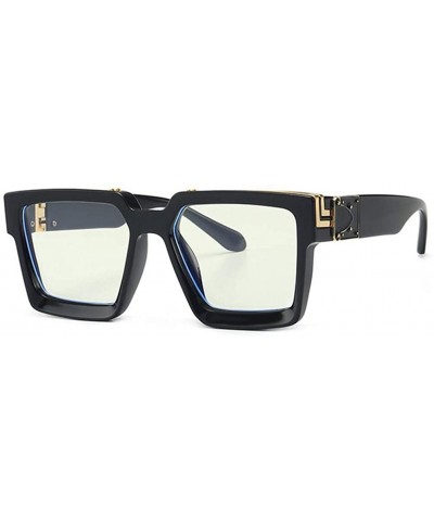 Shield Fashion Luxury Brand Designer Oversized Square Sunglasses Men Women Vintage Shield Cool UV400 Sun Glasses - C3 - CI197...