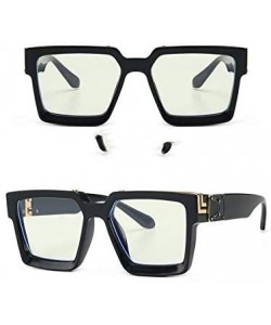 Shield Fashion Luxury Brand Designer Oversized Square Sunglasses Men Women Vintage Shield Cool UV400 Sun Glasses - C3 - CI197...