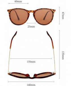 Round Polarized Sunglasses For Women And Men UV Protection Classic Round Style - Brown - CA1989K5O9Z $10.53