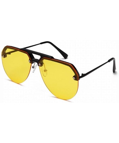 Goggle Personality Trend Half Frame Sunglasses Men Fashion Wild Jelly Color Sunglasses Women Street Glasses - Style 4 - CA18U...