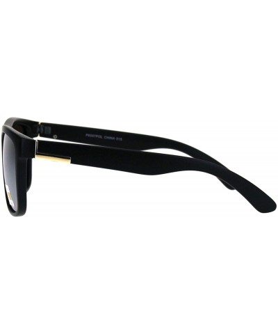 Square Polarized Lens Sunglasses Unisex Casual Fashion Square Frame Shades UV 400 - Matte Black (Silver Mirror/Brown) - CK18S...