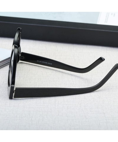 Cat Eye Women Fashion Retro Cat Eye Sunglasses Designer Square Frame Eyeglass Shades New - Bkgy - CX18WSKDLTZ $7.90
