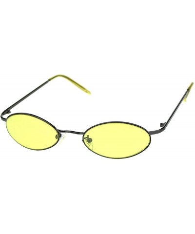 Oval Unisex Small Sunglasses Oval Curved Gunmetal Frame Color Lens UV 400 - Gunmetal - CZ18W2WZWWR $22.29