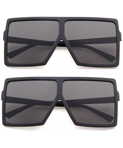 Square Oversized Sunglasses for Women Square Shield Plastic Frame 100% UV400 Protection - CP18S8LL5L9 $9.58