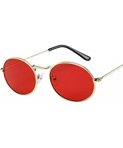 Aviator Unisex Vintage Retro Oval Sunglasses Ellipse Metal Frame Glasses Trendy Fashion Glasses Sunglasses - B - CZ193XEZDIY ...
