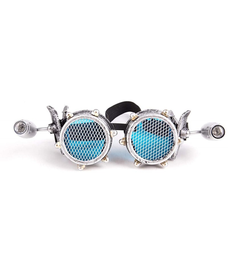 Goggle Vintage Rave Steampunk Goggles Punk Gothic Cosplay Kaleidoscope Glasses - Silver - C718SNIWLRW $8.83