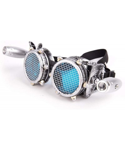 Goggle Vintage Rave Steampunk Goggles Punk Gothic Cosplay Kaleidoscope Glasses - Silver - C718SNIWLRW $8.83