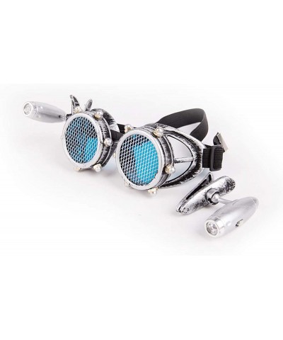 Goggle Vintage Rave Steampunk Goggles Punk Gothic Cosplay Kaleidoscope Glasses - Silver - C718SNIWLRW $8.83