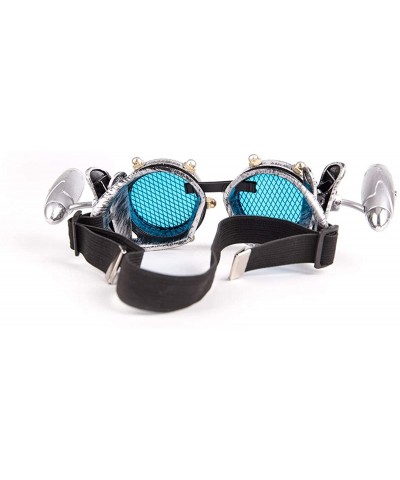 Goggle Vintage Rave Steampunk Goggles Punk Gothic Cosplay Kaleidoscope Glasses - Silver - C718SNIWLRW $8.83