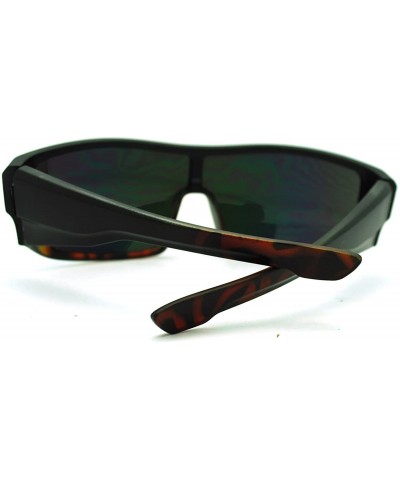 Sport Mens Robotic Futuristic Mono Lens Shield Oversized Sport Sunglasses - Black Tort - CL11KP5VA91 $10.37