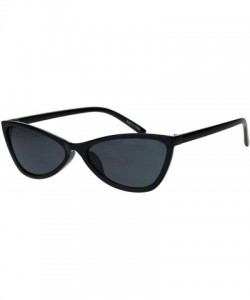 Cat Eye Womens Mod Thin Plastic Cat Eye Retro Sunglasses - All Black - C118IIO4O8N $7.62