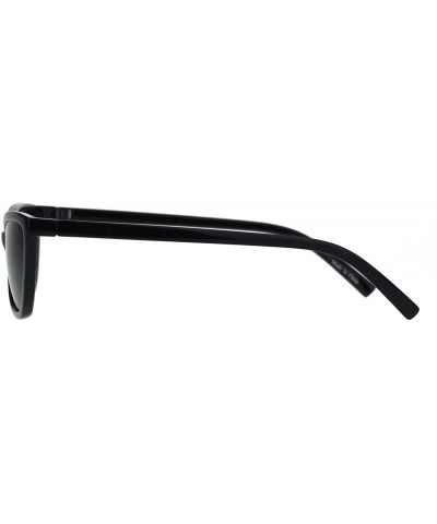 Cat Eye Womens Mod Thin Plastic Cat Eye Retro Sunglasses - All Black - C118IIO4O8N $7.62