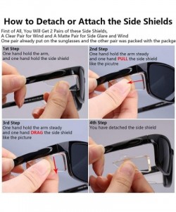 Shield Polarized Sunglasses for Men Women Sports with Detachable Side Shield - White Frame With Grey Lens - C518R940H38 $23.02