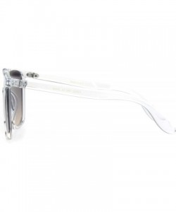 Rectangular Oversize Shield Racer Retro Plastic Mobster Sunglasses - Clear Brown Smoke - CK18KAGYL42 $9.63