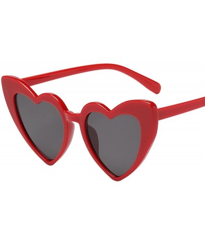 Oversized Womens Trendy Heart Eyewear Ladies Polarized UV Protection Travel Sunglasses - D - C718OZXTWCC $10.20