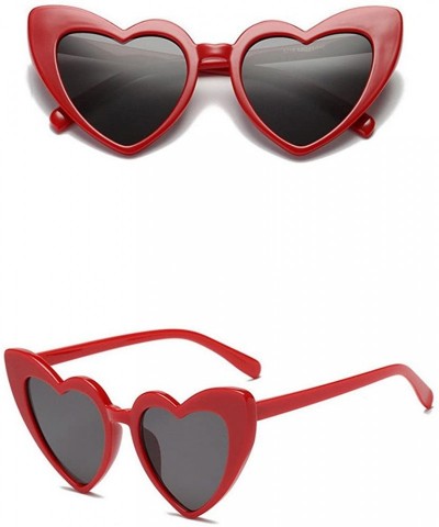 Oversized Womens Trendy Heart Eyewear Ladies Polarized UV Protection Travel Sunglasses - D - C718OZXTWCC $10.20