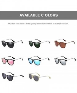 Round Polarized Sunglasses Vintage Retro Round Mirrored Lens for Women Men - Black - C818XZ52ET0 $27.08