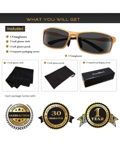 Sport Sports Polarized Sunglasses for men Outdoor golf fishing Driving Sunglasses Ultra Light - Yellow Frame Gray Lens - C418...