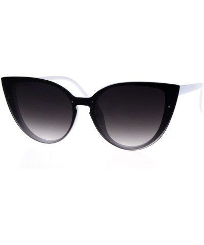 Shield Womens Gothic Mod Exposed Shield Lens Cat Eye Retro Sunglasses - White Smoke - CK18G2HT252 $7.61