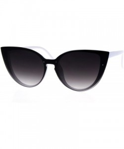 Shield Womens Gothic Mod Exposed Shield Lens Cat Eye Retro Sunglasses - White Smoke - CK18G2HT252 $7.61