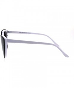 Shield Womens Gothic Mod Exposed Shield Lens Cat Eye Retro Sunglasses - White Smoke - CK18G2HT252 $7.61