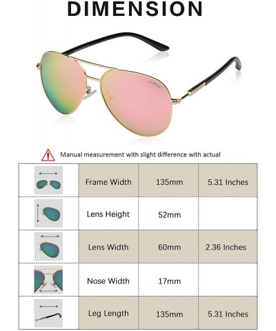 Sport Aviator Sunglasses for Women Polarized Mirror with Case - UV 400 Protection 60MM - 15-pink/Size2.36 Inches - CJ186XNS49...