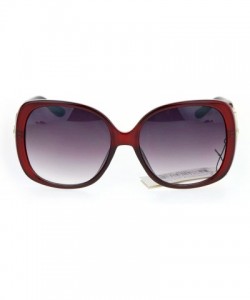 Square Womens Designer Fashion Sunglasses Square Rhinestone Decor UV 400 - Red - CP186OUKG3L $14.18