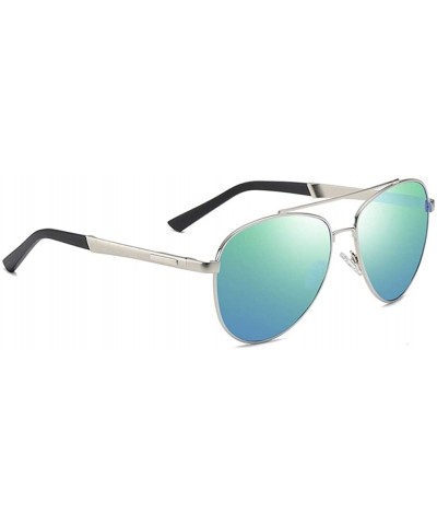 Goggle Pilot Polarized Sunglasses for Men Driver Sun Glasses Goggle UV400 - C5green Mirror - CE199HTCGRE $14.71