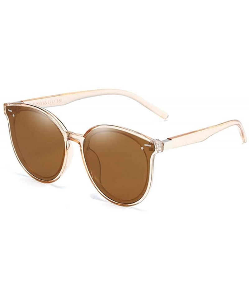 Oversized Oversized Sunglasses Women Fashion Luxury Brand Designer Vintage Sun Gray - Brown - CP18YR6YLHW $7.96