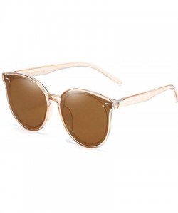 Oversized Oversized Sunglasses Women Fashion Luxury Brand Designer Vintage Sun Gray - Brown - CP18YR6YLHW $7.96