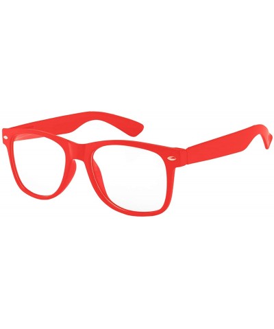 Square Classic Vintage 80's Style Sunglasses Colored plastic Frame for Mens or Womens - 1 Clear Lens Red Clear - CS11N81ORRR ...
