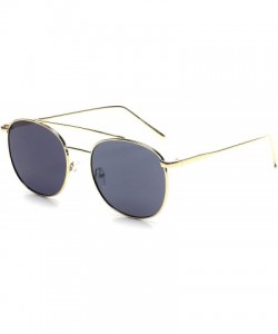 Goggle Retro Vintage Classic Brow-Bar Circle Round UV Protection Fashion Sunglasses - Gold - CE18WSEMRLM $24.71